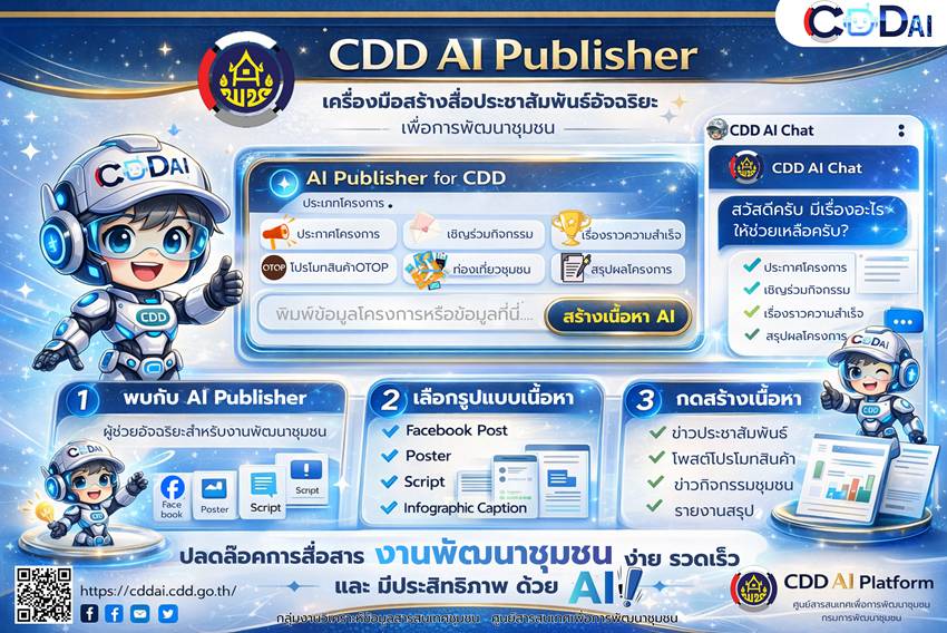 พช.เต่างอย : ประชาสัมพันธ์และส่งเสริมการใช้ประโยชน์ CDD AI ผู้ช่วยพัฒนากรอัจฉิยะ และแอปพลิเคชัน Click ชุมชน